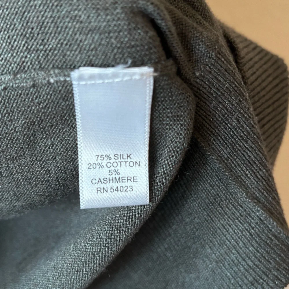 BANANA REPUBLIC SILK COTTON CASHMERE V-NECK SWEATER OLIVE‎ XLT